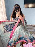 Elegant Floral Printed Kurta Pant Set with Designer Dupatta
