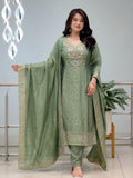 Special PURE MALAY GLASS TISSUE WITH KANJIVARAM HANDK WORK NACK 3 piece Set collection is Arrived